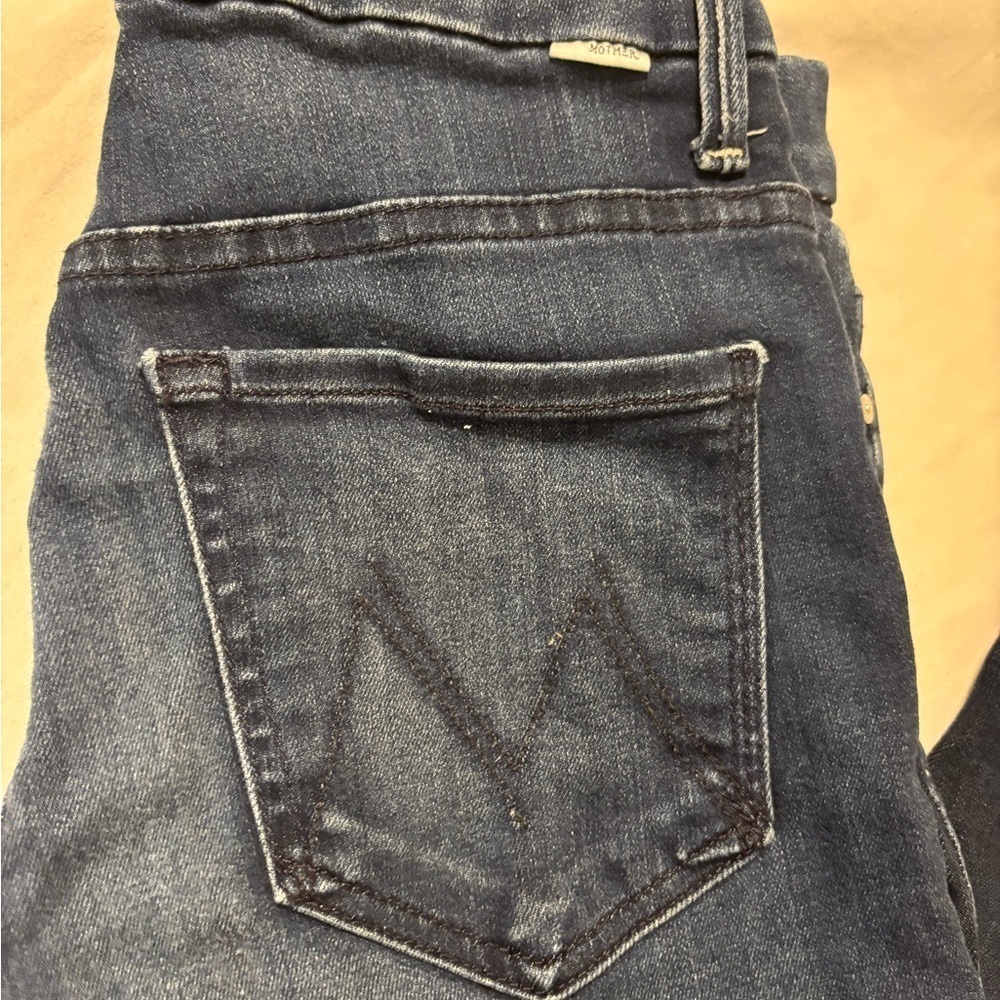 Mother, high waisted, looker ankle fray, Dark Blue Women's Jeans size 27